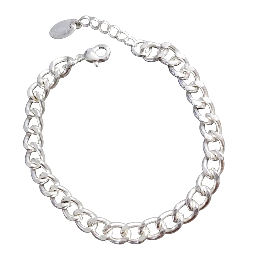 💥4 For $20💥Claire's Silver Tone Curb Chain Bracelet